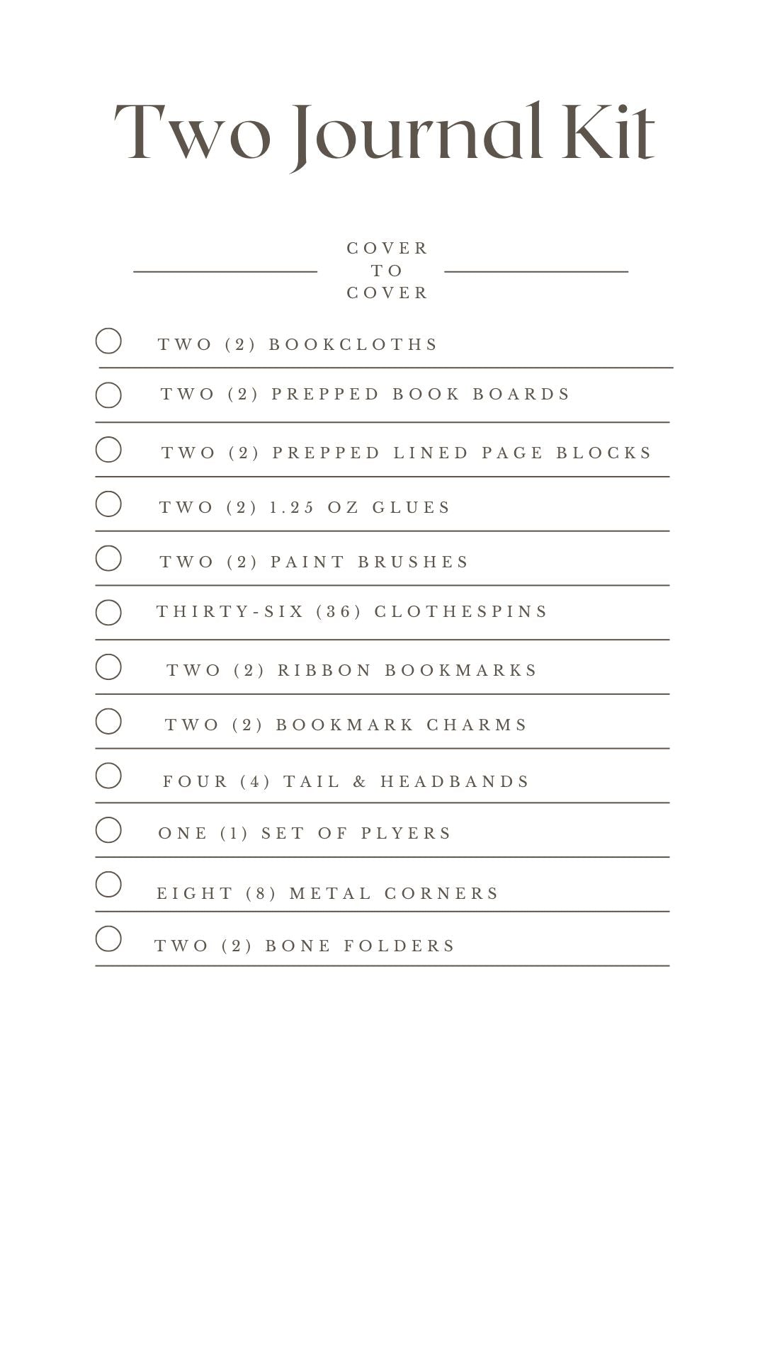 Two Journal Binding Kit